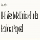 H-1B签证或被废除?