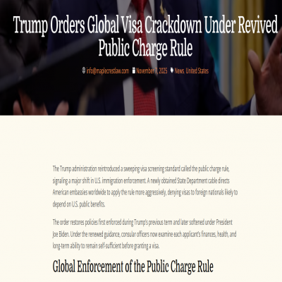 “公共负担2.0”来袭，移民美国将更“挑人”？